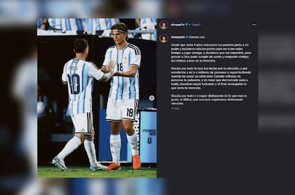 El mensaje de Nico Paz para Lionel Messi