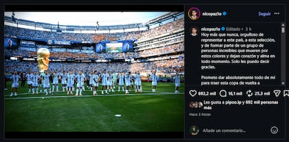 El mensaje de Nico Paz sobre el futuro con la selección que ilusiona