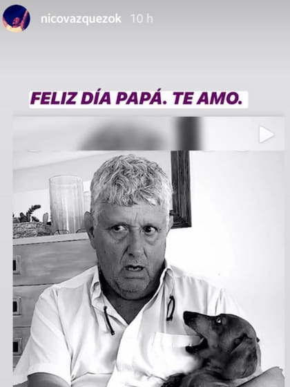 El mensaje de Nico Vázquez a su papá
