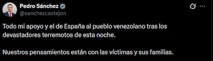 El mensaje de Pedro Sánchez