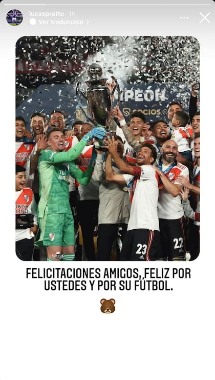 El mensaje de Pratto en Instagram