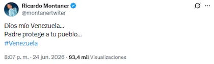 El mensaje de Ricardo Montaner para Venezuela (Foto: X @montanertwitter)