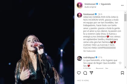 El mensaje de Rodrigo De Paul a Tini Stoessel en medio de los rumores de crisis (Foto: Instagram @tinistoessel)