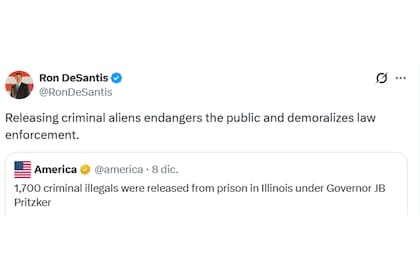 El mensaje de Ron DeSantis contra JB Pritzker