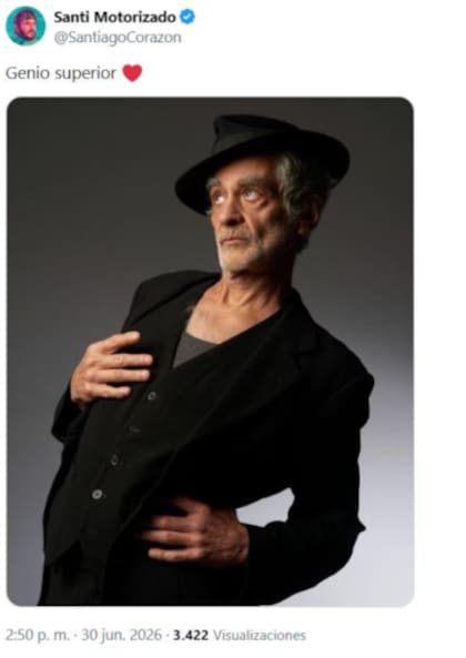 El mensaje de Santiago Morotorizado tras la muerte de Daniel Melingo (Foto: Captura X/@SantiagoCorazon)