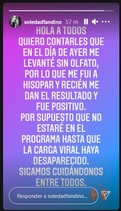 El mensaje de Soledad Fandiño