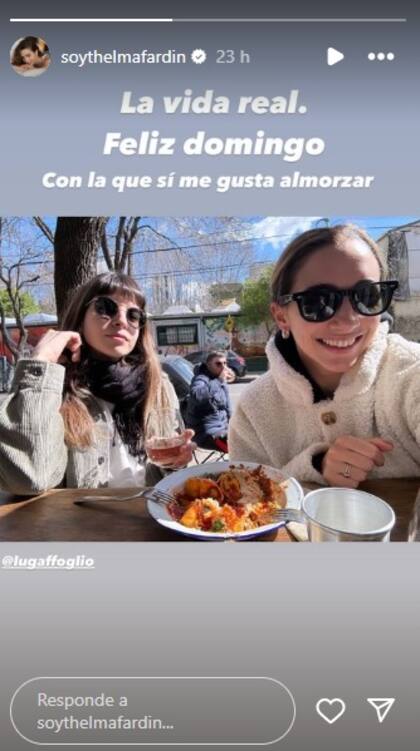 El mensaje de Thelma Fardin tras la emisión del almuerzo con Juana Viale