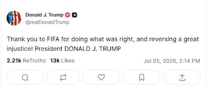 El mensaje de Trump celebrando la medida