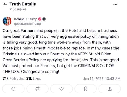 El mensaje de Trump sobre la mano de obra extranjera