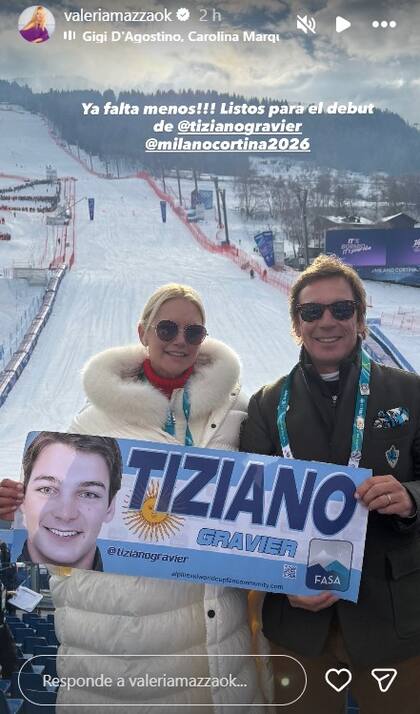 El mensaje de Valeria Mazza y Alejandro Gravier, padres de Tiziano, el deportista que competirá en los Juegos Olímpicos de Invierno en Italia