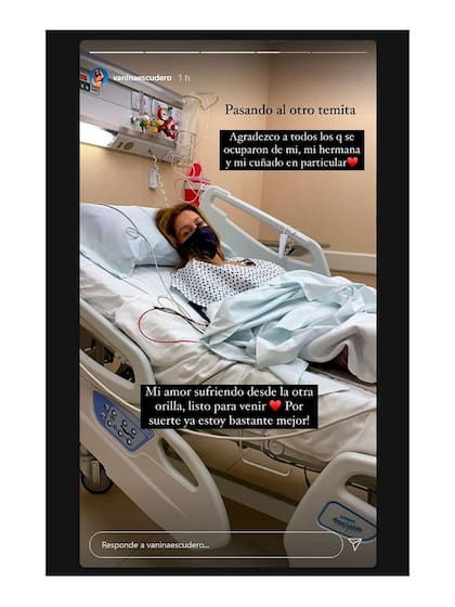 El mensaje de Vanina Escudero desde la clínica (Foto: Instagram/@vaninaescudero)