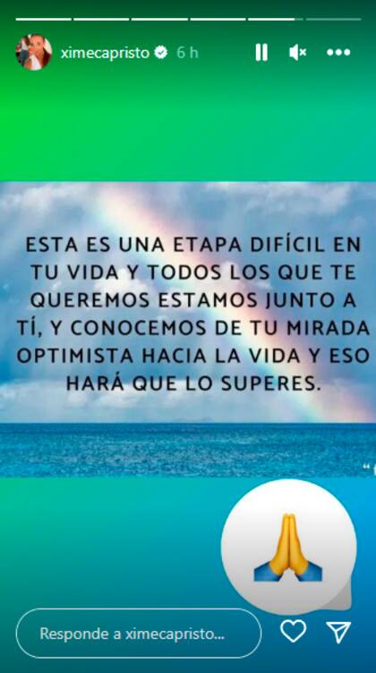 El mensaje de Ximena Capristo en su cuenta de Instagram