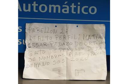 El mensaje dejado en el cajero automático