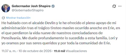 El mensaje del gobernador Shapiro