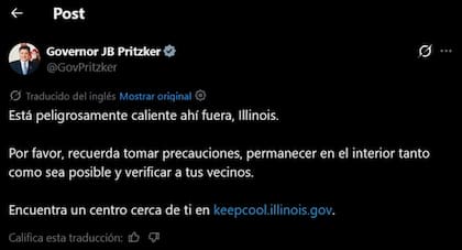 El mensaje del gobernador de Illinois para los residentes debido a la ola de calor
