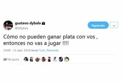 El mensaje del hermano de Paulo Dybala en Twitter
