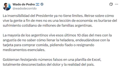El mensaje del senador Eduardo de Pedro