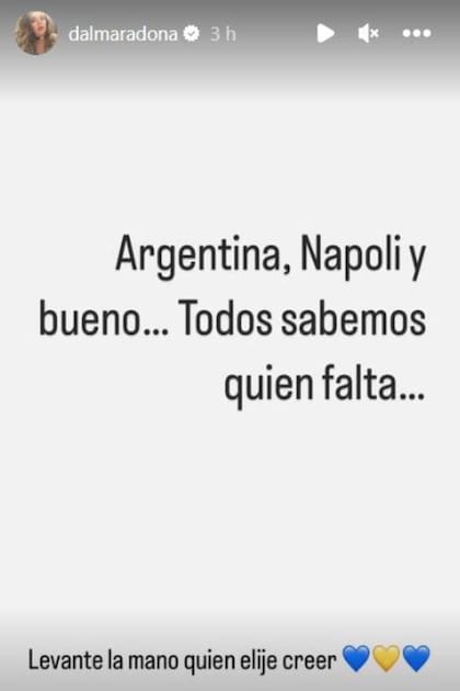 El mensaje en el que Dalma Maradona aprovechó para creer que su papá Diego puede echarle una mano a Boca en los próximos tiempos