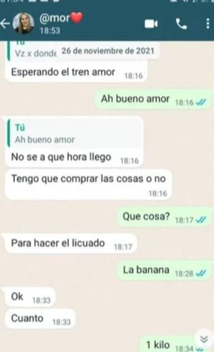 El mensaje en el que la joven le dice a Alan que está esperando el tren