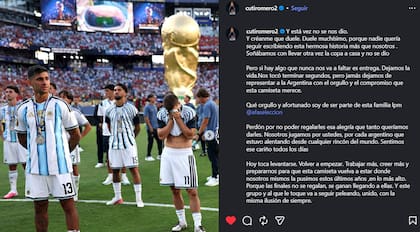 El mensaje en Instagram de Cuti Romero