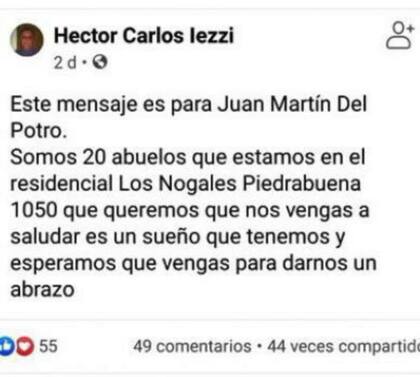 El mensaje que disparó la sorpresa de Juan Martín del Potro al grupo de abuelos