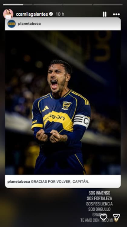 El mensaje que le dedicó Camila Galante a Leandro Paredes tras su gol en el Maracaná (Foto: Instagram @ccamilagalantee)