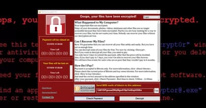 El mensaje que recibieron algunas víctimas del WannaCry los exhortaba a pagar en Bitcoin para recuperar sus archivos encriptados