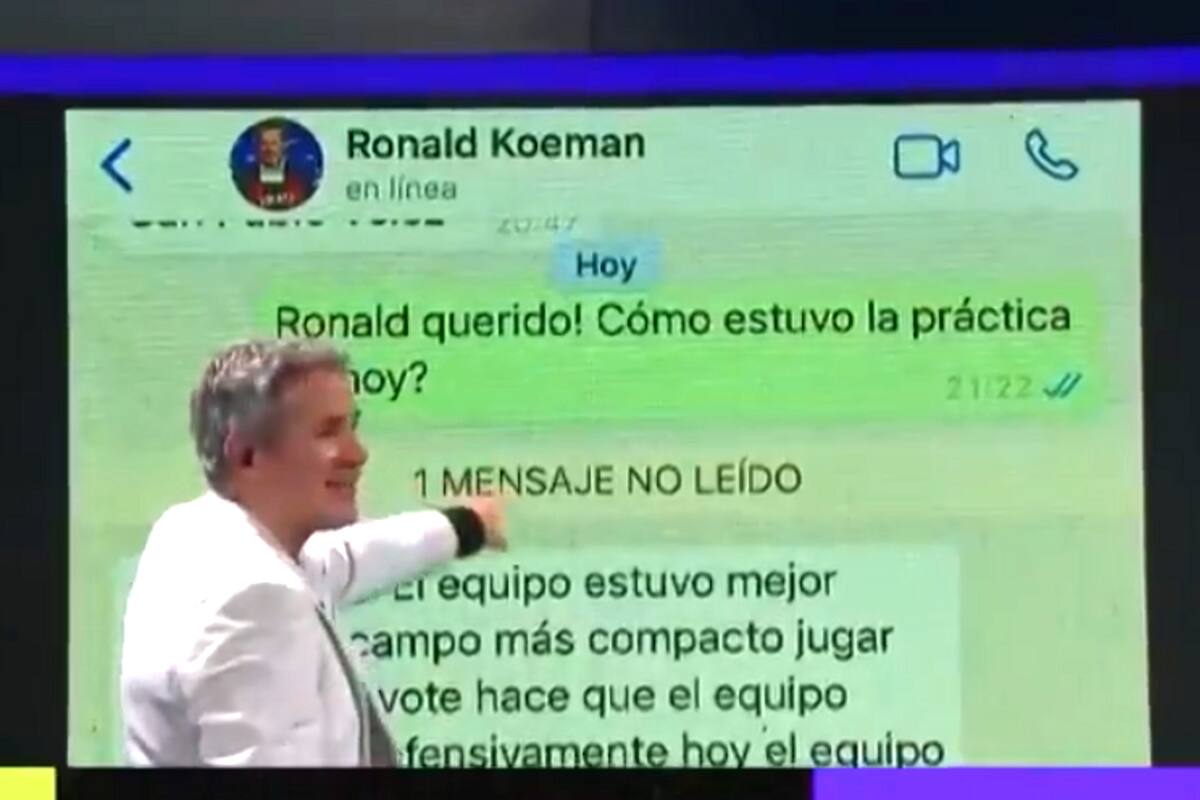 El mensaje que Ronald Koeman le habría enviado al Gringo Cingolani, periodista de TyC Sports.