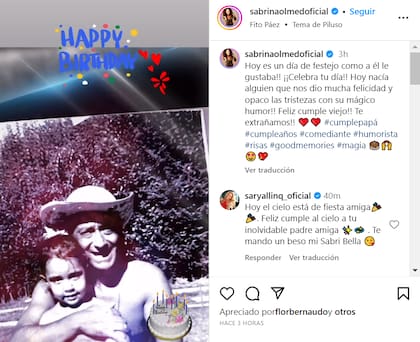 El mensaje que Sabrina Olmedo le dedicó a su papá