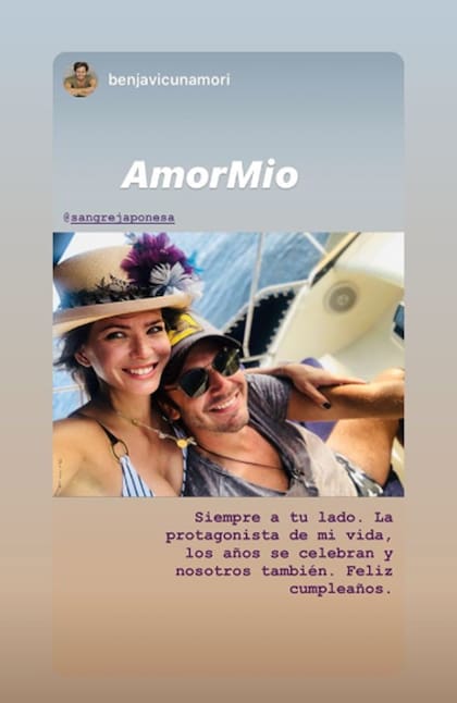 El mensaje romántico de Benjamín Vicuña para la China Suárez por su cumpleaños
