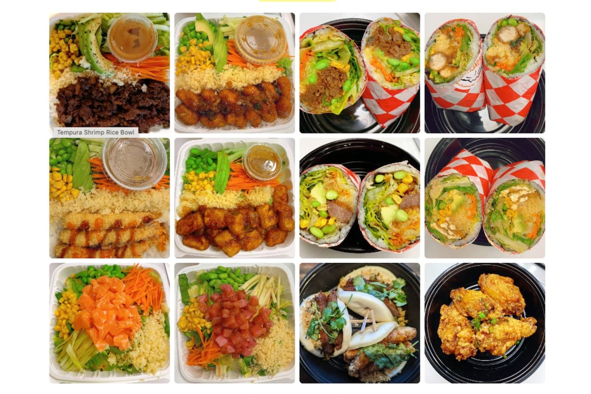 El menú de 168 Asian Burrito