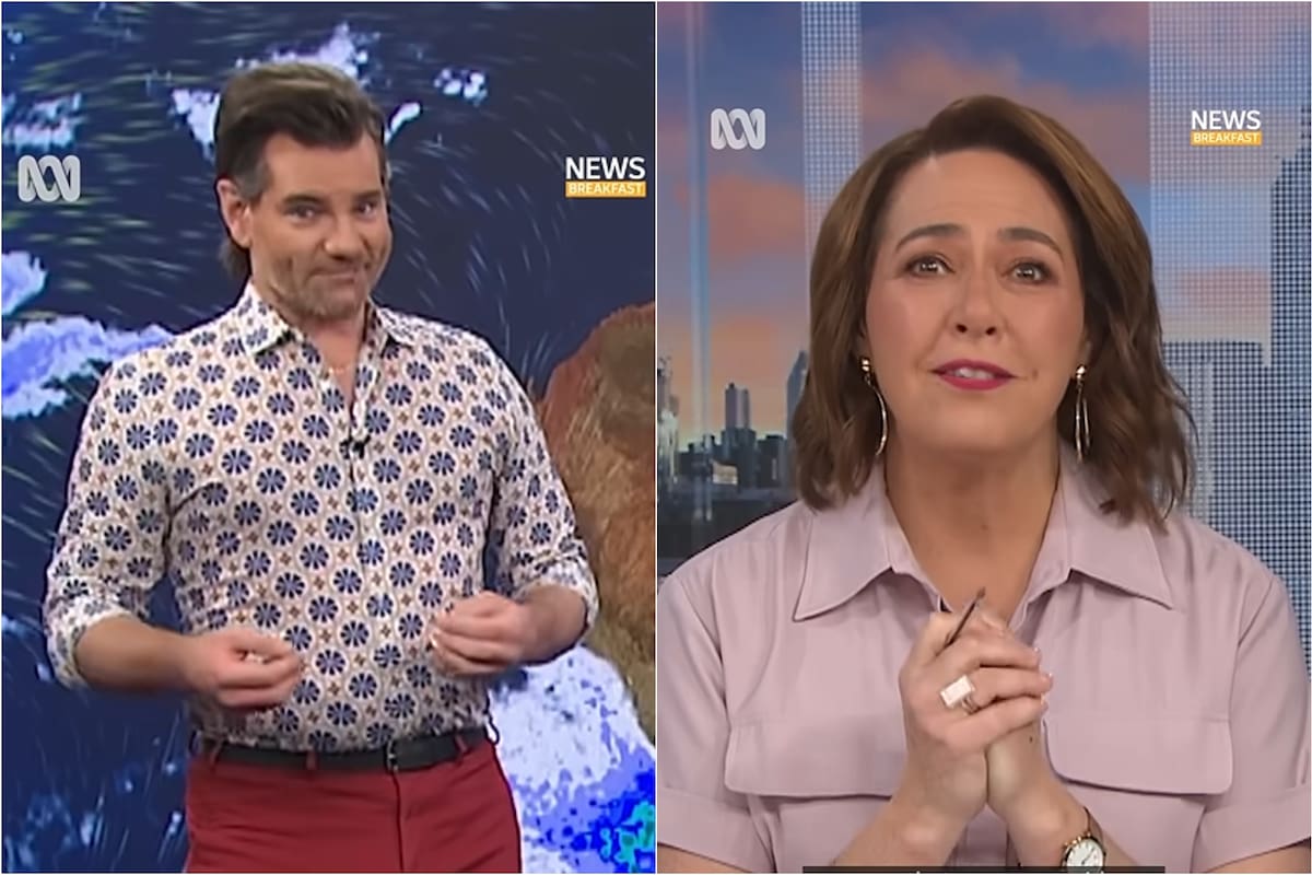 El meteorólogo Nate Byrne, reconocido presentador del clima en ABC News Australia, sufrió un ataque de pánico en vivo (captura de video)