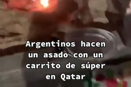 El método poco convencional de un grupo de hinchas argentinos para hacer un asado en Qatar
