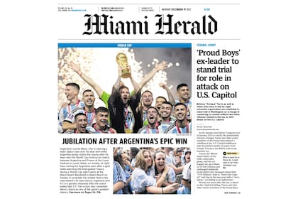 El Miami Herald retrató el "júbilo" de los jugadores por la coronación argentina