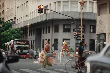 El microcentro porteño, modificado para integrarlo en una publicidad de Apple