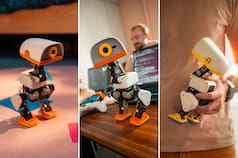 Así es Microduck, el adorable robot con forma de patito que canta, juega al fútbol, patina y agarra cosas