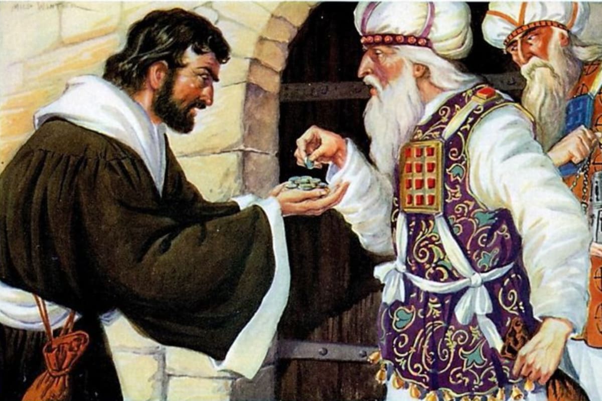 El Miércoles Santo se recuerda el acuerdo por treinta monedas del discípulo Judas para traicionar a Jesús