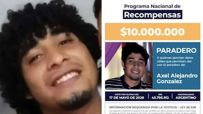El Ministerio de Seguridad ofrece 10 millones de pesos de recompensa a quien aporte datos fehacientes sobre el paradero de Axel