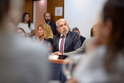 El ministro Aníbal Fernández este jueves ante la comisión de Seguridad Interior de la Cámara de Diputados