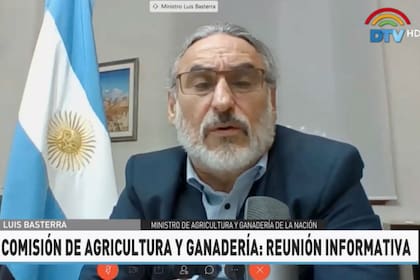 El ministro Basterra en la charla virtual con los diputados de la Comisión de Agricultura