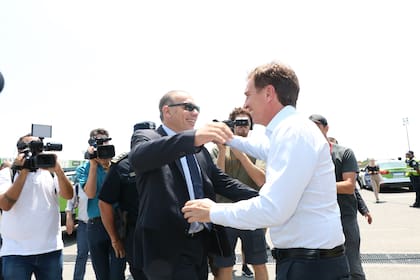 El ministro bonaerense Sergio Berni y el vicejefe del gobierno porteño Diego Santilli presentaron hoy el operativo conjunto de prevención del delito en autopistas