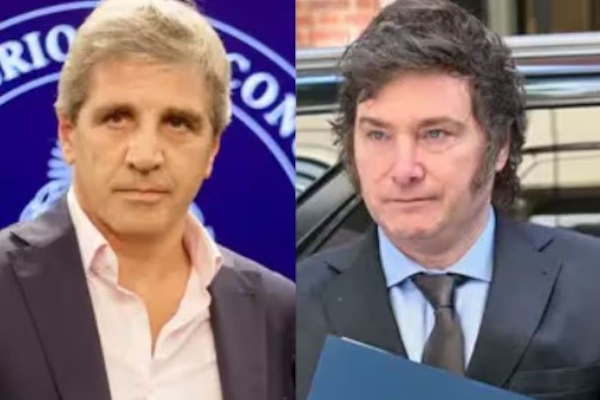 El ministro de Economía, Luis Caputo, y el presidente Javier Milei