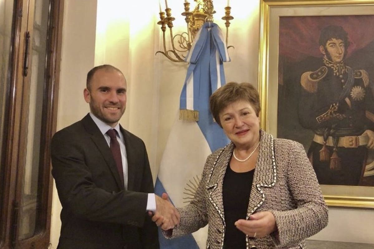 El ministro de Economía, Martín Guzmán, y la titular del FMI, Kristalina Georgieva