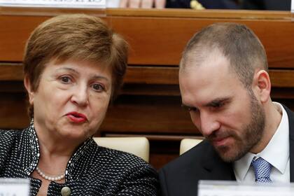 El ministro de Economía, Martín Guzmán, y la titular del FMI, Kristalina Georgieva
