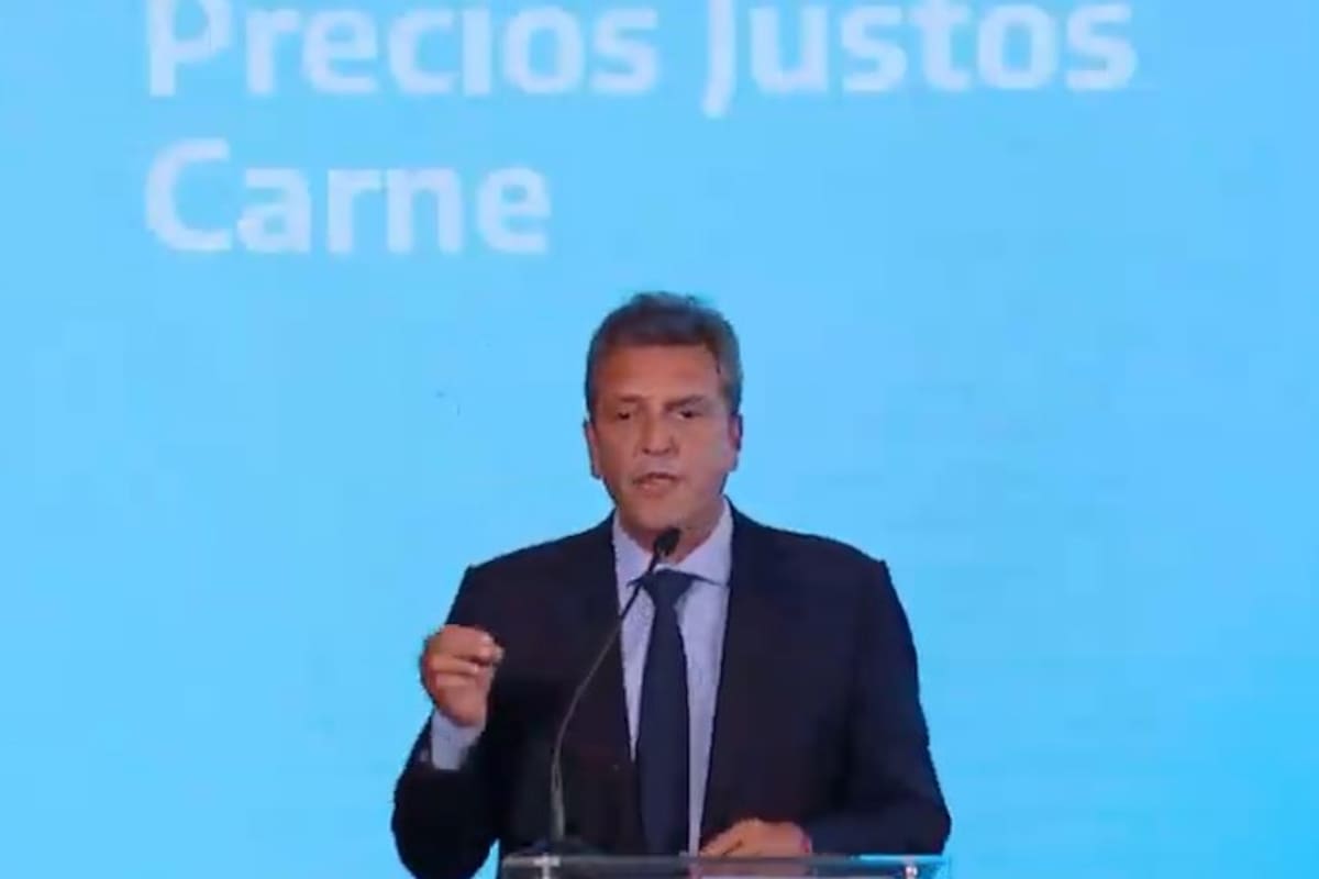 El ministro de Economía, Sergio Massa, durante los anuncios por la carne vacuna