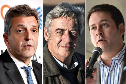 El ministro de Economía Sergio Massa, el titular de la SRA Nicolás Pino y el presidente de la Sociedad Rural de Santa Fe Ignacio Mántaras