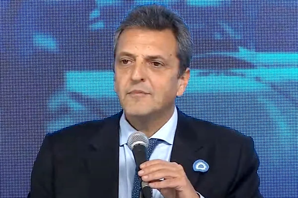 El ministro de Economía Sergio Massa, en el acto de inauguración del gasoducto Néstor Kirchner