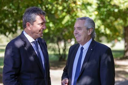 El ministro de Economía, Sergio Massa, y el presidente Alberto Fernández, días atrás en Olivos