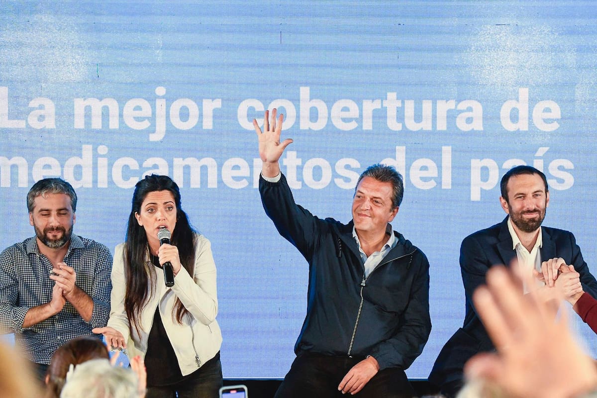 El ministro de Economía y candidato a presidente de Unión por la Patria (UP), Sergio Massa, durante un acto en Hurlingham