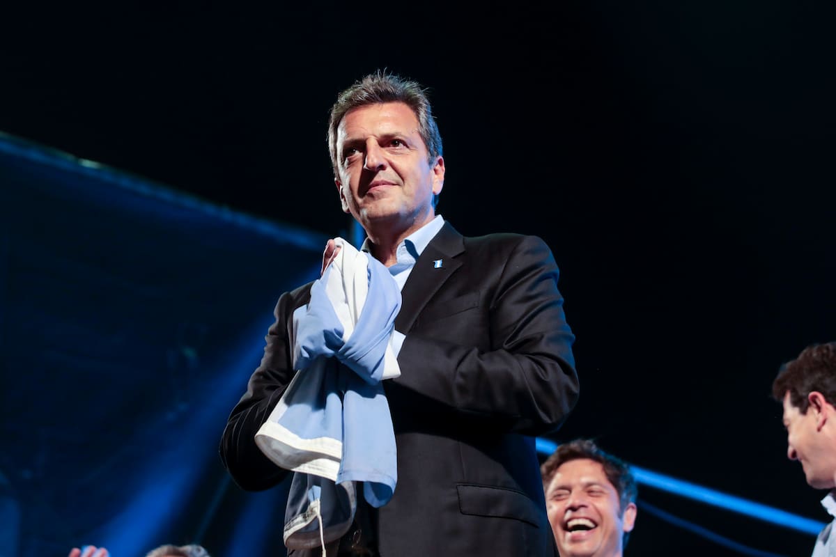 El ministro de Economía y candidato presidencial, Sergio Massa